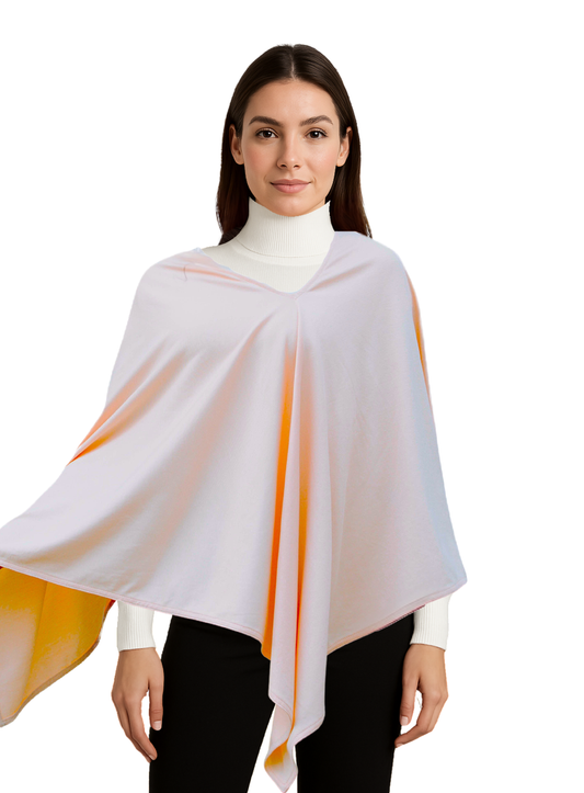 EVE EMBRACE Peruvian Pima Cotton Poncho | 4-in-1 Nursing Cover, Yoga Wrap & Everyday Shawl | Soft, Breathable & Hypoallergenic | Ethically Handcrafted | Peach